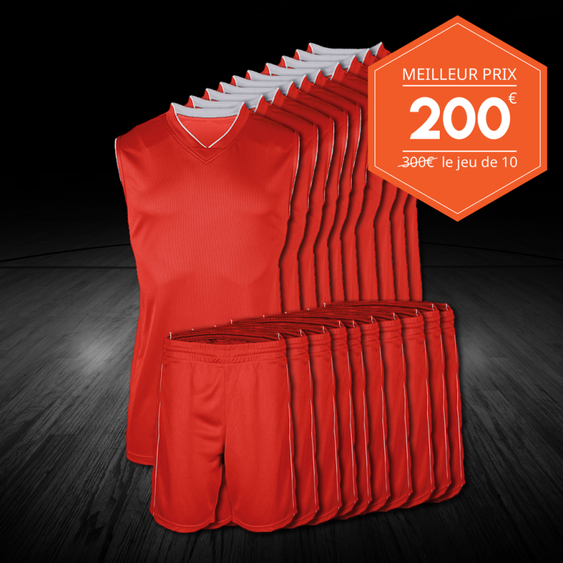 Premier prix Basketball - lot de 10 maillots-shorts