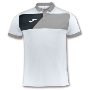 Joma Crew II Polo - Blanc, Noir & Gris