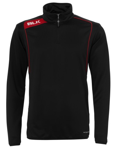 BLK Top 1/4 Zip - Noir & Rouge