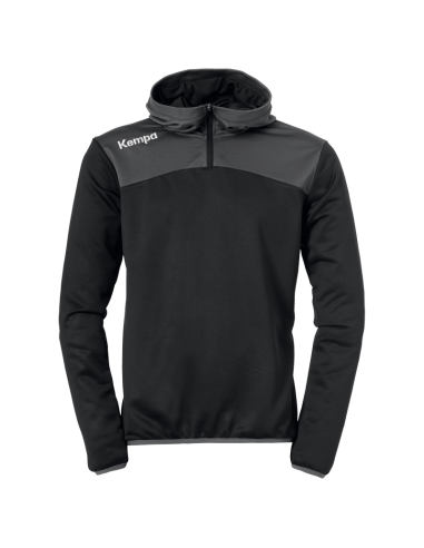 Kempa Emotion 2.0 Quarter Zip Hoody - Noir & Gris