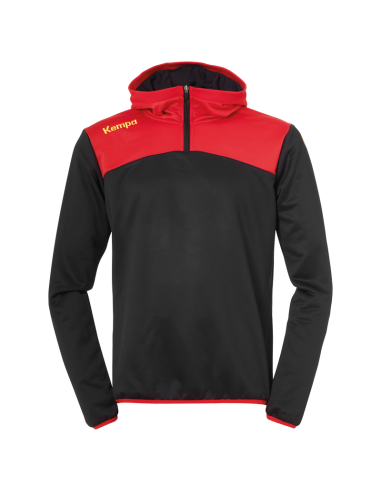 Kempa Emotion 2.0 Quarter Zip Hoody - Noir & Rouge