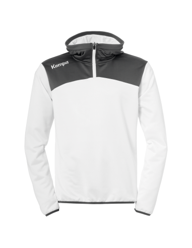 Kempa Emotion 2.0 Quarter Zip Hoody - Blanc & Gris