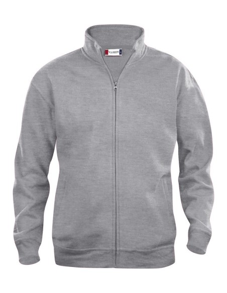 Sweat Zippé Basic - Gris Chiné