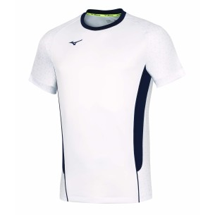 Mizuno Premium High-Kyu Tee - Blanc & Marine