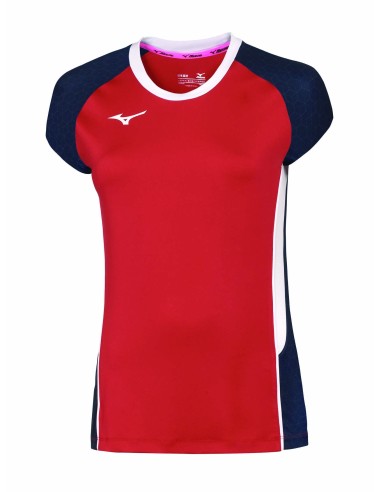 Mizuno Premium High-Kyu Tee - Femme - Rouge & Blanc