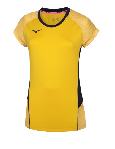 Mizuno Premium High-Kyu Tee - Femme - Jaune & Marine