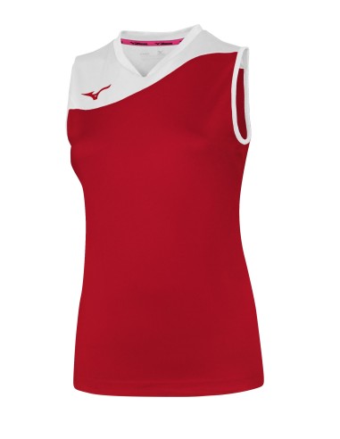 Mizuno Authentic Myou NS Shirt - Femme - Rouge & Blanc