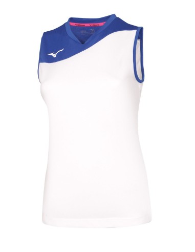 Mizuno Authentic Myou NS Shirt - Femme - Blanc & Royal