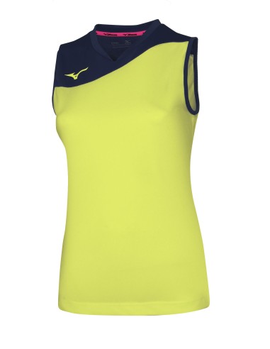 Mizuno Authentic Myou NS Shirt - Femme - Jaune & Marine