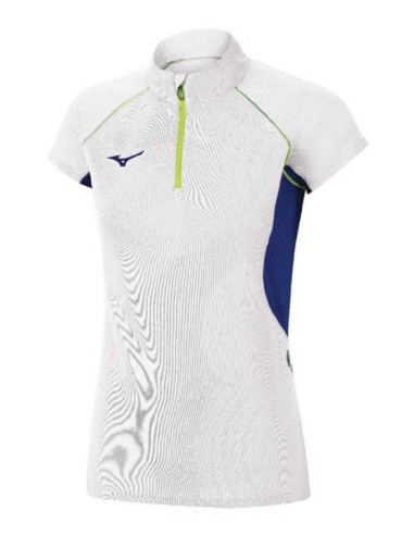 Mizuno Premium JPN H/Z Tee Femme - Blanc & Royal