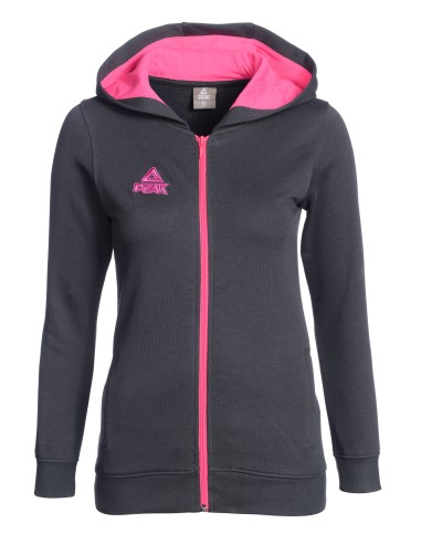 Peak Hoodie Zip Elite Gris Anthracite / Rose