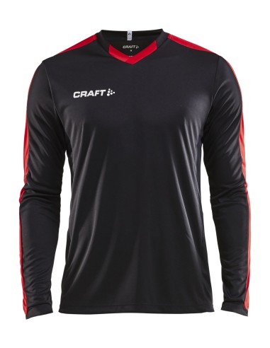 Craft Progress Jersey Contrast LS - Noir & Rouge