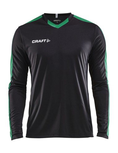 Craft Progress Jersey Contrast LS - Noir & Vert