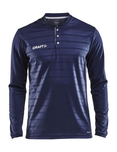 Craft Pro Control Button Jersey LS - Marine & Blanc