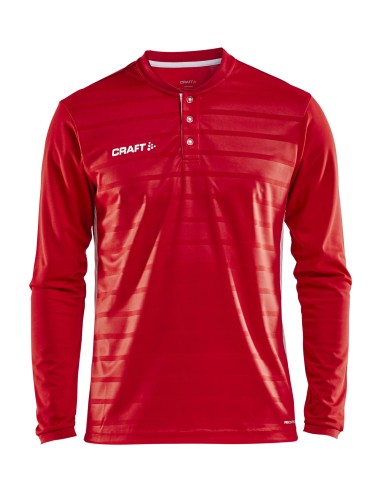 Craft Pro Control Button Jersey LS - Rouge & Blanc