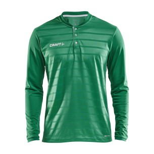 Craft Pro Control Button Jersey LS - Vert & Blanc