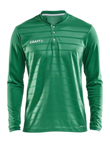 Craft Pro Control Button Jersey LS - Vert & Blanc