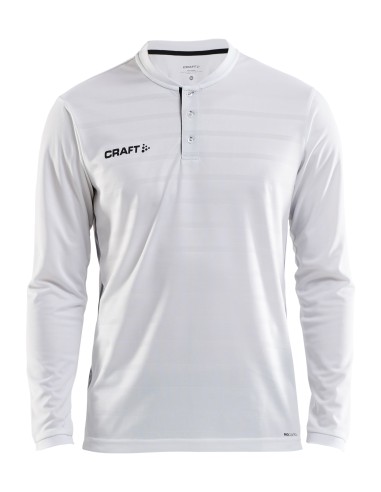 Craft Pro Control Button Jersey LS - Blanc & Noir