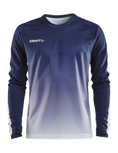 Craft Pro Control Fade Jersey LS - Marine & Blanc