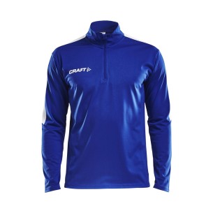 Craft Progress Halfzip Ls Tee - Cobalt & Blanc