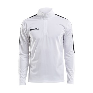 Craft Progress Halfzip Ls Tee - Blanc & Noir