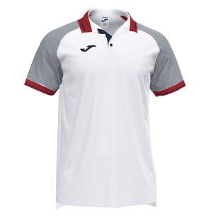 Joma Essential II Polo - Blanc, Rouge & Marine Foncé