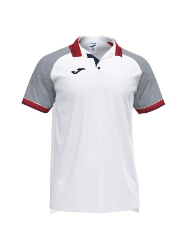 Joma Essential II Polo - Blanc, Rouge & Marine Foncé