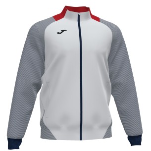 Joma Essential II Veste - Blanc, Rouge & Bleu Marine Foncé