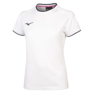 Mizuno Tee - Femme - Blanc & Marine