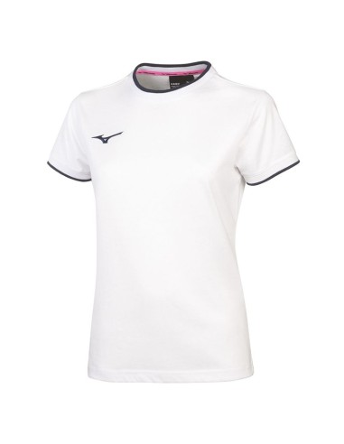 Mizuno Tee - Femme - Blanc & Marine