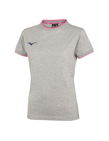 Mizuno Tee - Femme - Gris Chiné & Rose