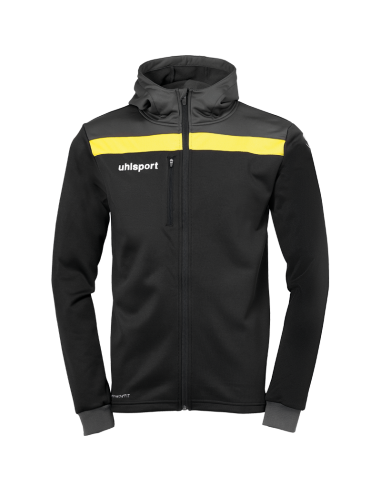 Uhlsport Offense 23 Multi Hood Jacket - Noir, Anthracite & Jaune Citron