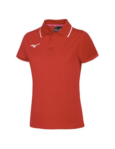 Mizuno Polo - Femme - Rouge & Blanc