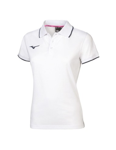 Mizuno Polo - Femme - Blanc & Marine