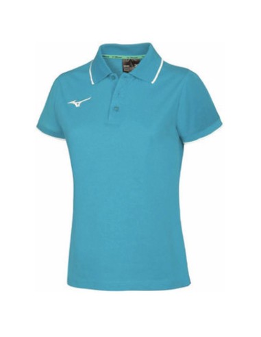 Mizuno Polo - Femme - Ciel & Blanc