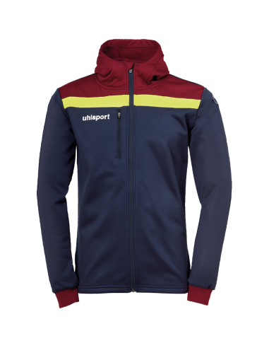 Uhlsport Offense 23 Multi Hood Jacket - Marine, Bordeaux & Jaune Fluo