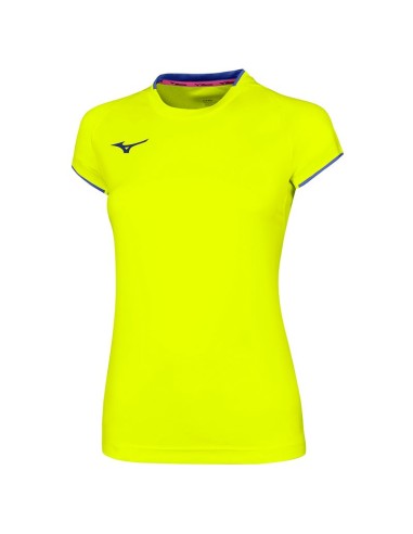 Mizuno Core Short Sleeve Tee - Femme - Jaune & Royal