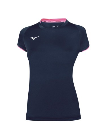 Mizuno Core Short Sleeve Tee - Femme - Marine & Rose