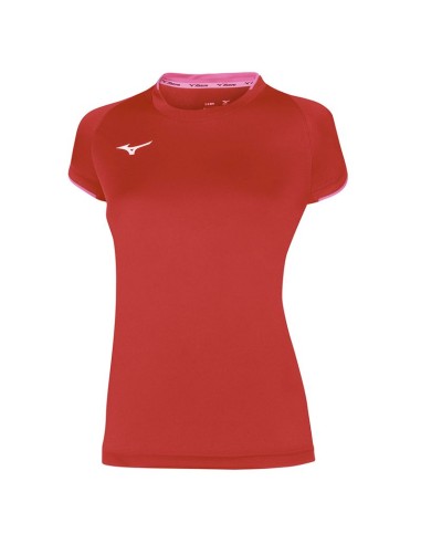 Mizuno Core Short Sleeve Tee - Femme - Rouge & Rose