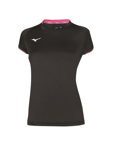 Mizuno Core Short Sleeve Tee - Femme - Noir & Rose