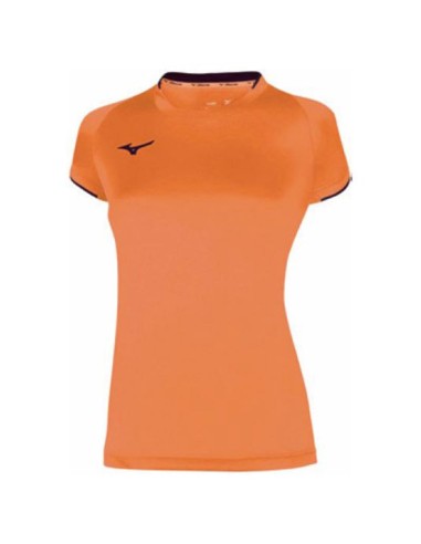 Mizuno Core Short Sleeve Tee - Femme - Orange & Noir