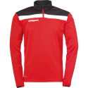 Uhlsport Offense 23 1/4 Zip Top - Rouge, Noir & Blanc