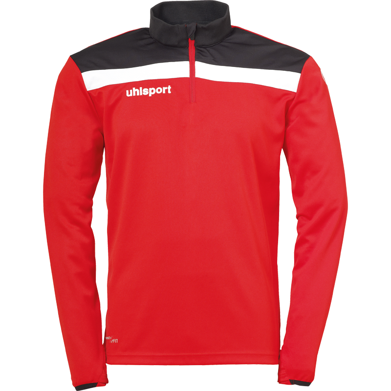 Uhlsport Offense 23 1/4 Zip Top - Rouge, Noir & Blanc